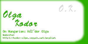 olga kodor business card